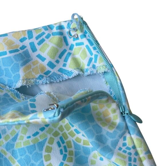 Talbots Petites Mosaic Sea Turtle Print Pencil Skirt Blue Green - Size 8P - Picture 8 of 11